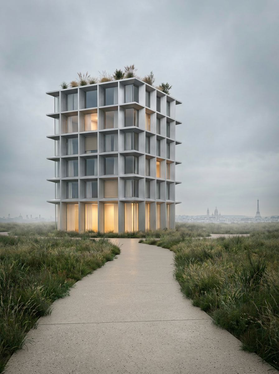 Commercial building exterior architectural render