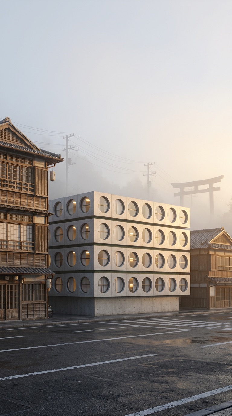 Urban residential architecture AI rendering showcase